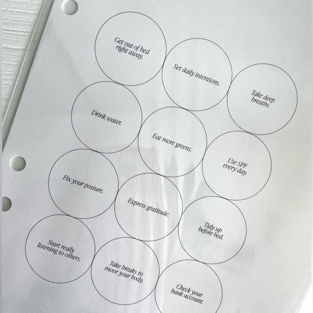 Cloth & Paper One-Minute Habits A5 Dashboard